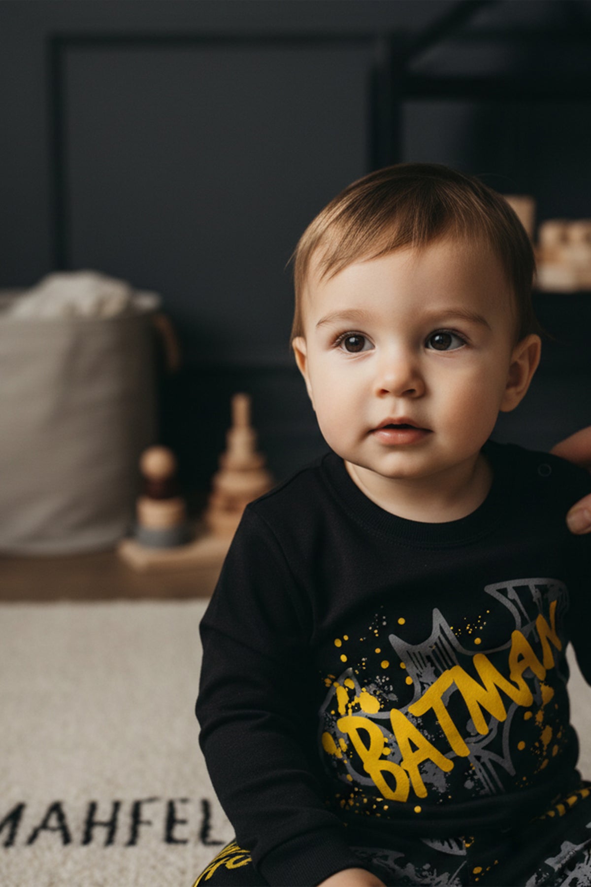 Batman Baskılı Siyah Pijama Takımı