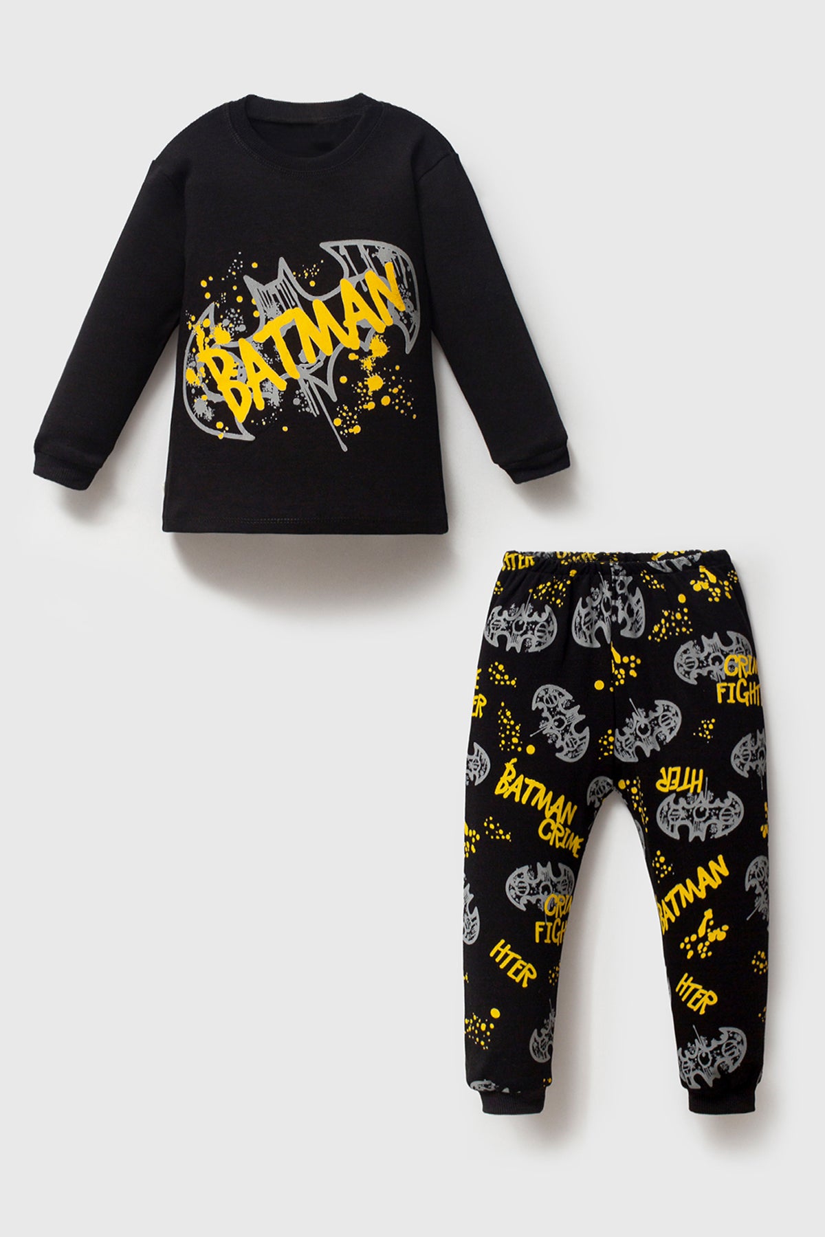 Batman Baskılı Siyah Pijama Takımı
