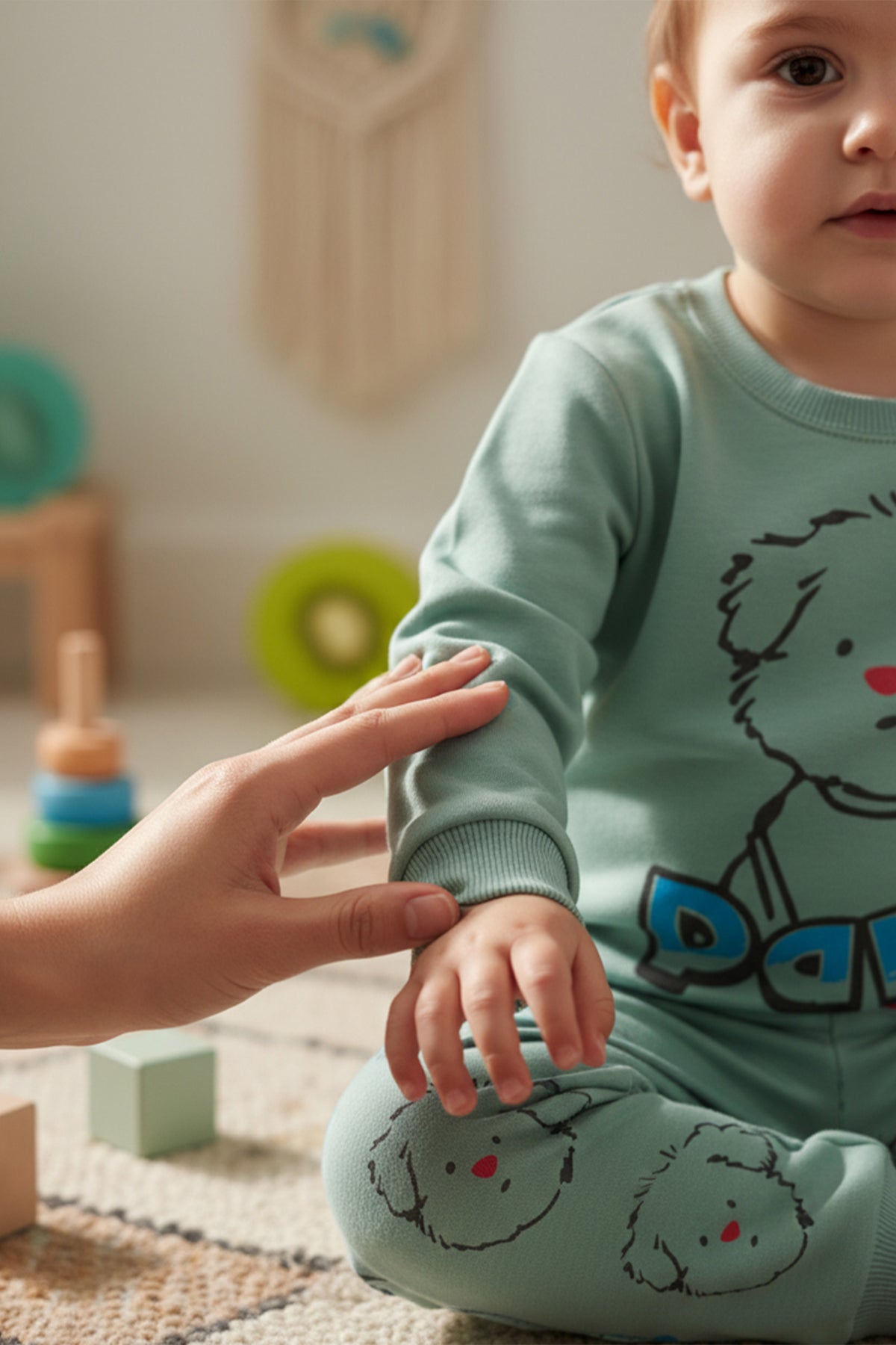 Paws Baskılı Yeşil Pijama Takımı