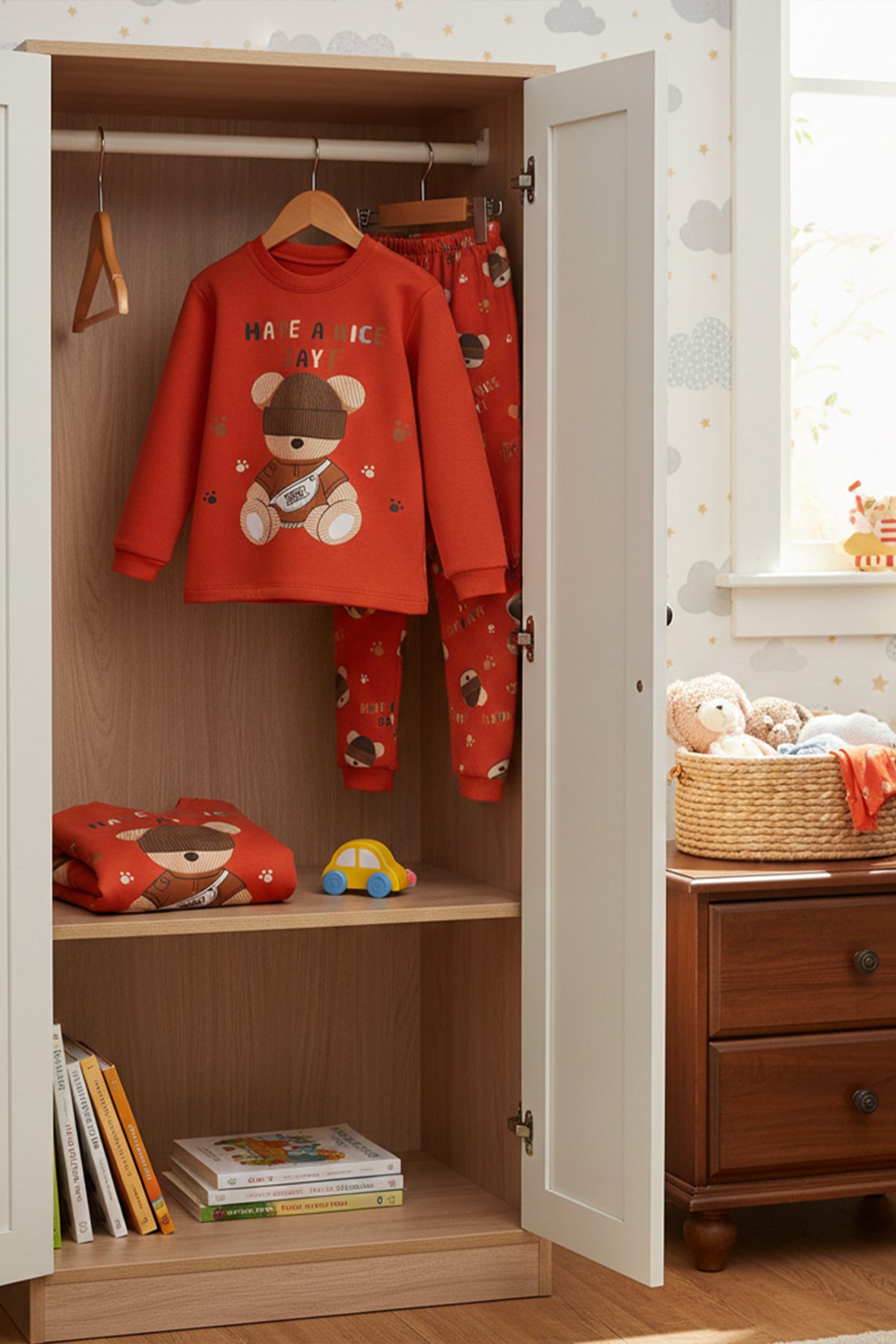 Kırmızı Şapkalı Ayı Pijama Takımı
