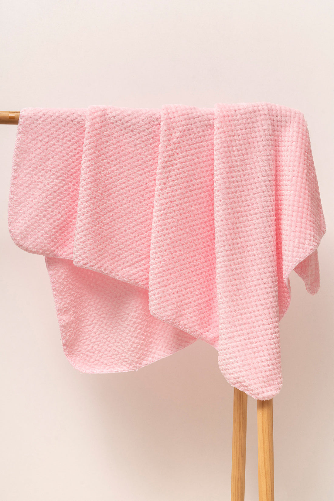 Pembe Jakarlı Tek Katlı Welsoft Bebek Battaniyesi