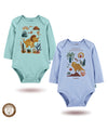 2'li Uzun Kollu Erkek Bebek Çıtçıtlı Body 06