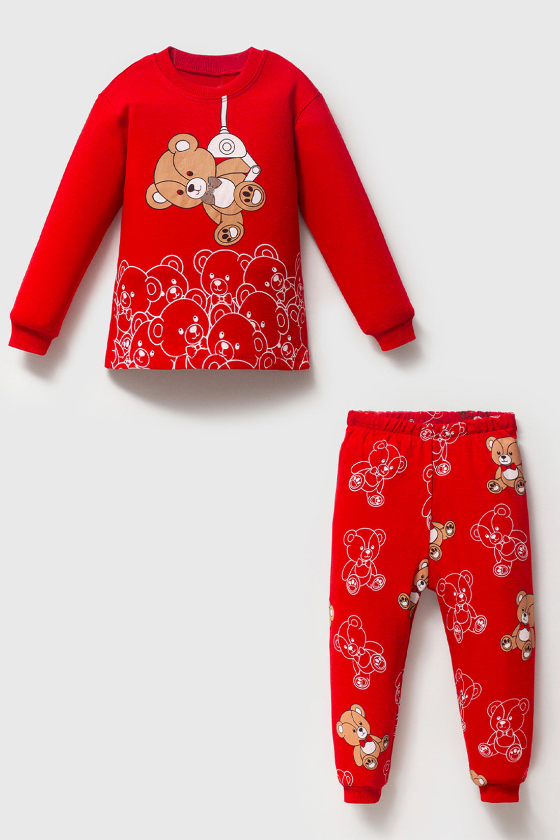 Sallanan Ayı Kırmızı Pijama Takımı 1-6 Yaş