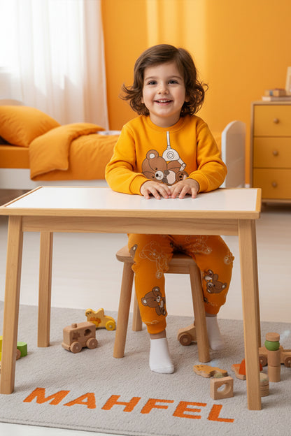 Sallanan Ayı Hardal Pijama Takımı 1-6 Yaş