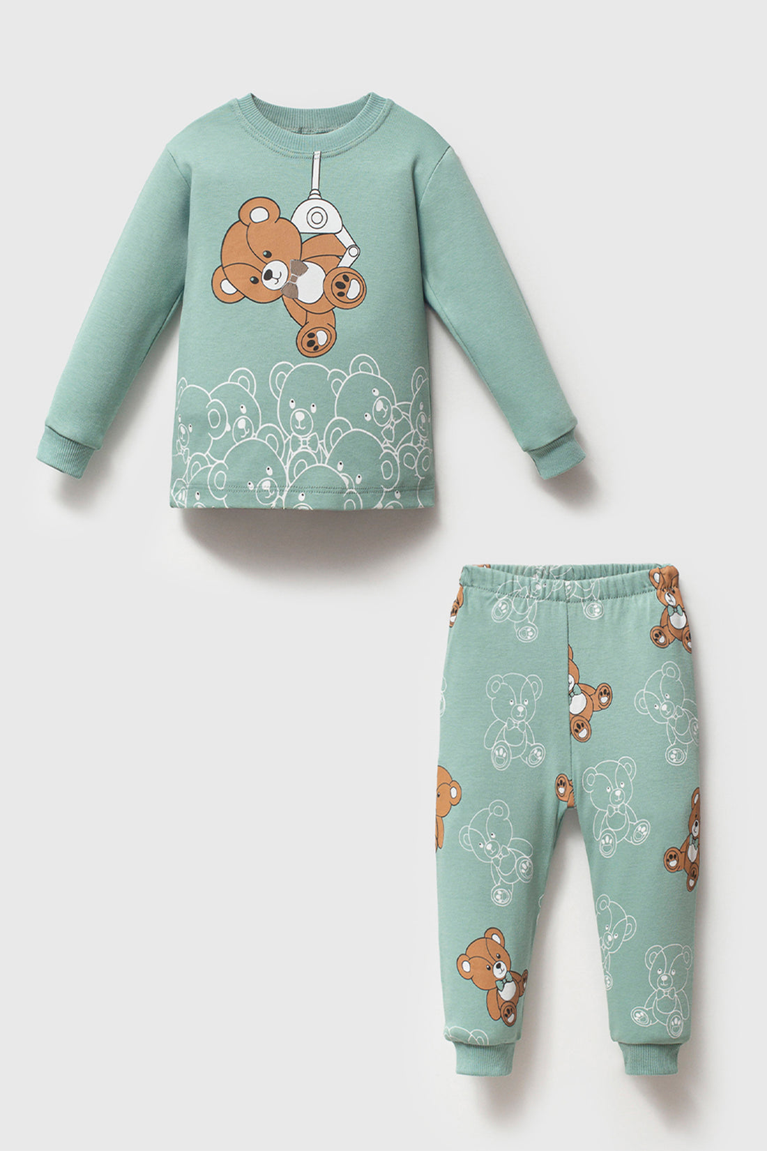 Sallanan Ayı Yeşil Pijama Takımı 1-6 Yaş