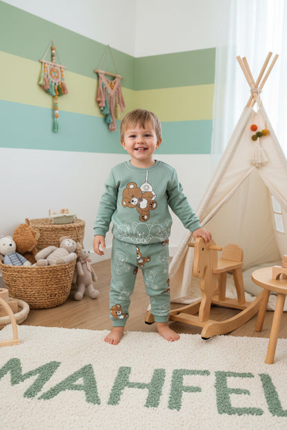 Sallanan Ayı Yeşil Pijama Takımı 1-6 Yaş
