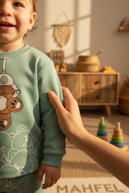 Sallanan Ayı Yeşil Pijama Takımı 1-6 Yaş