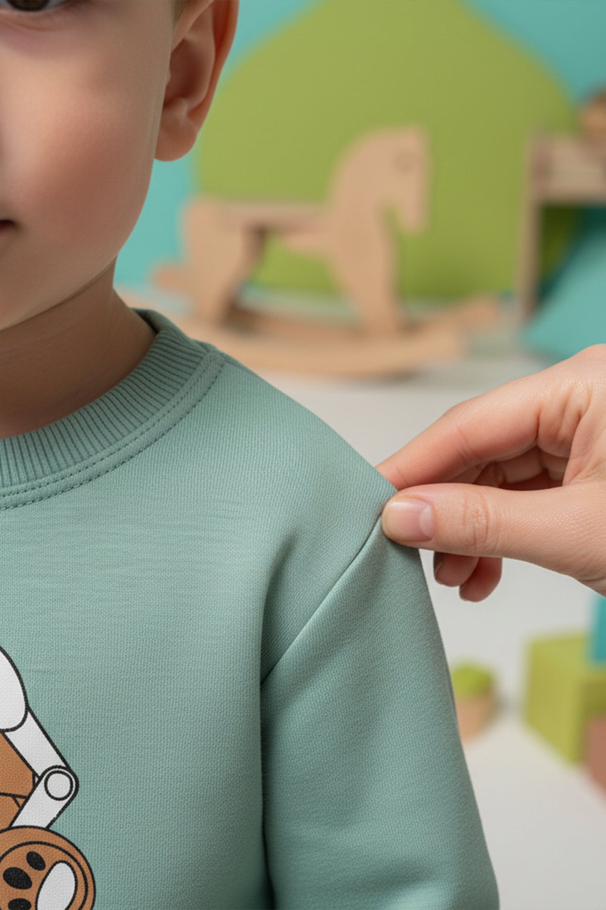 Sallanan Ayı Yeşil Pijama Takımı 1-6 Yaş