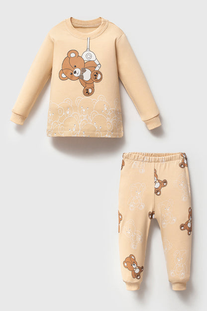 Sallanan Ayı Krem Pijama Takımı 1-6 Yaş