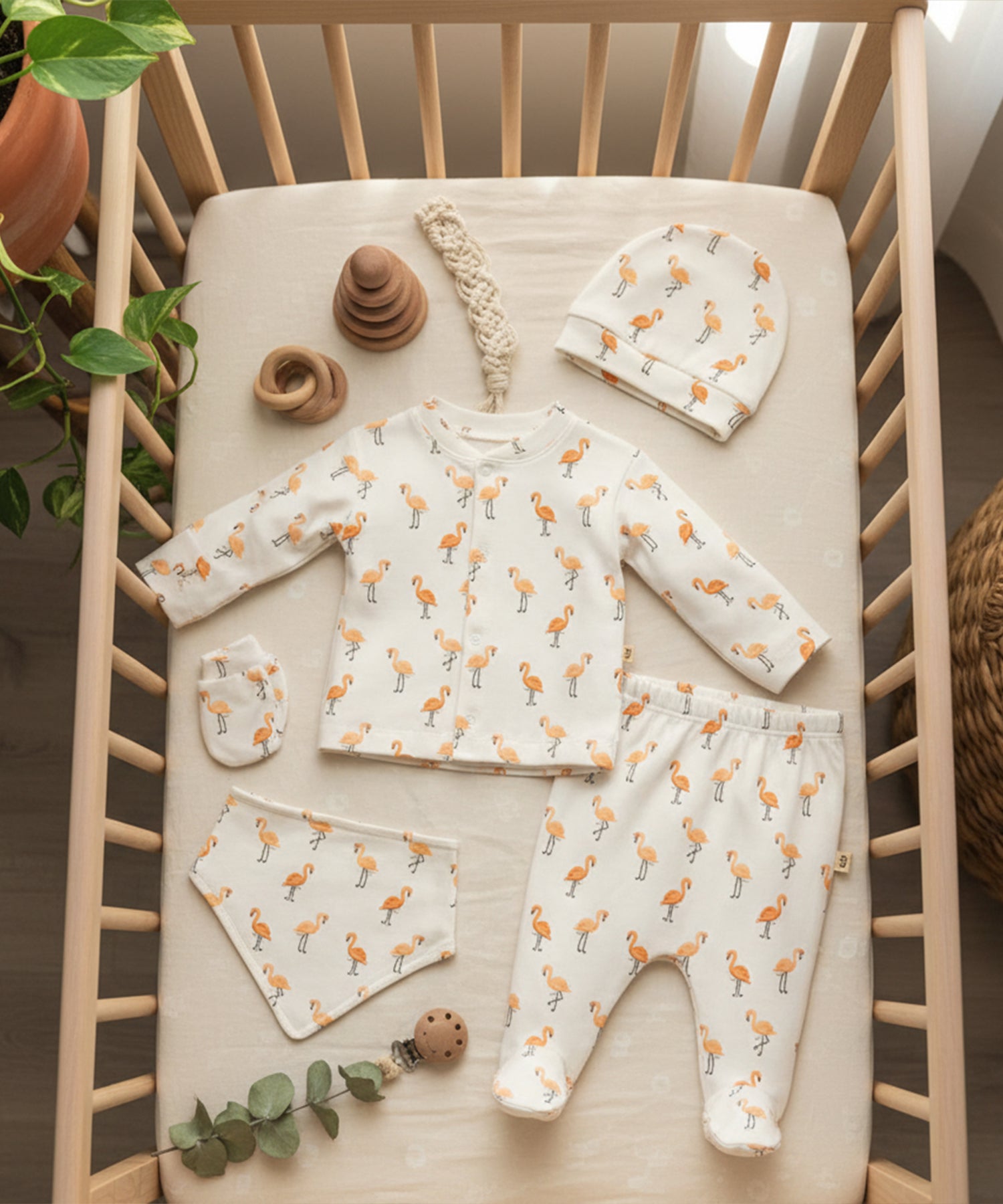 Flamingo Baskılı 5&