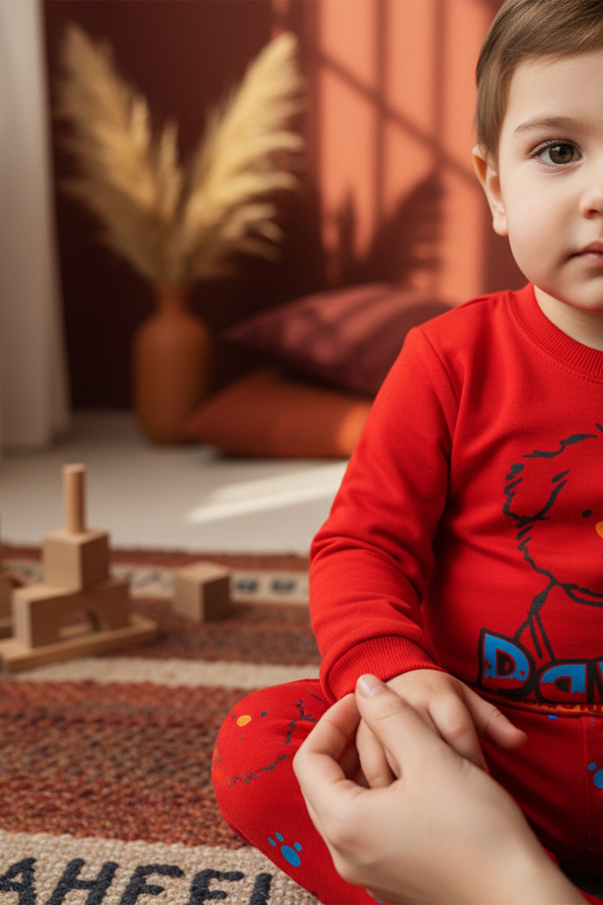 Paws Baskılı Kırmızı Pijama Takımı