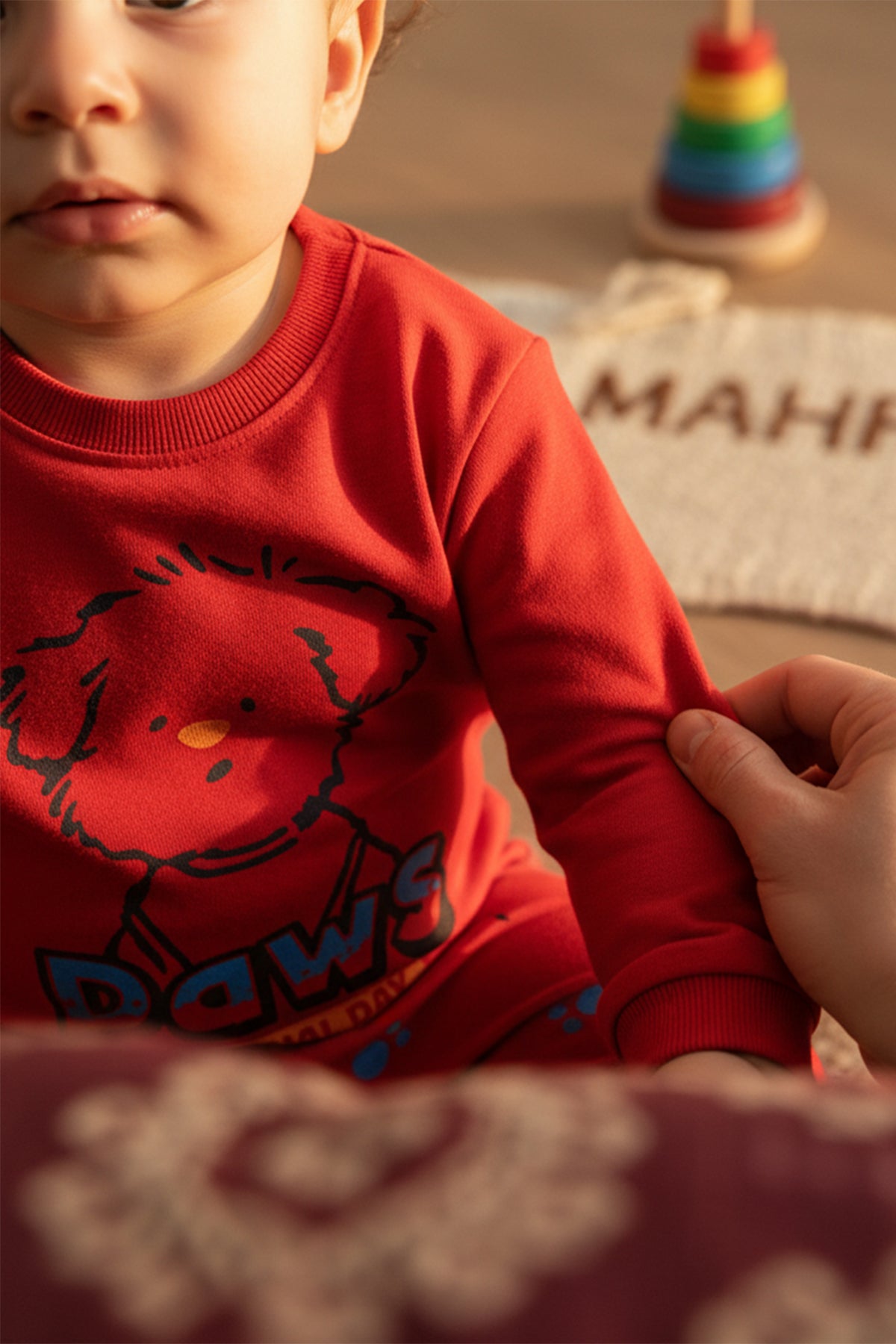 Paws Baskılı Kırmızı Pijama Takımı