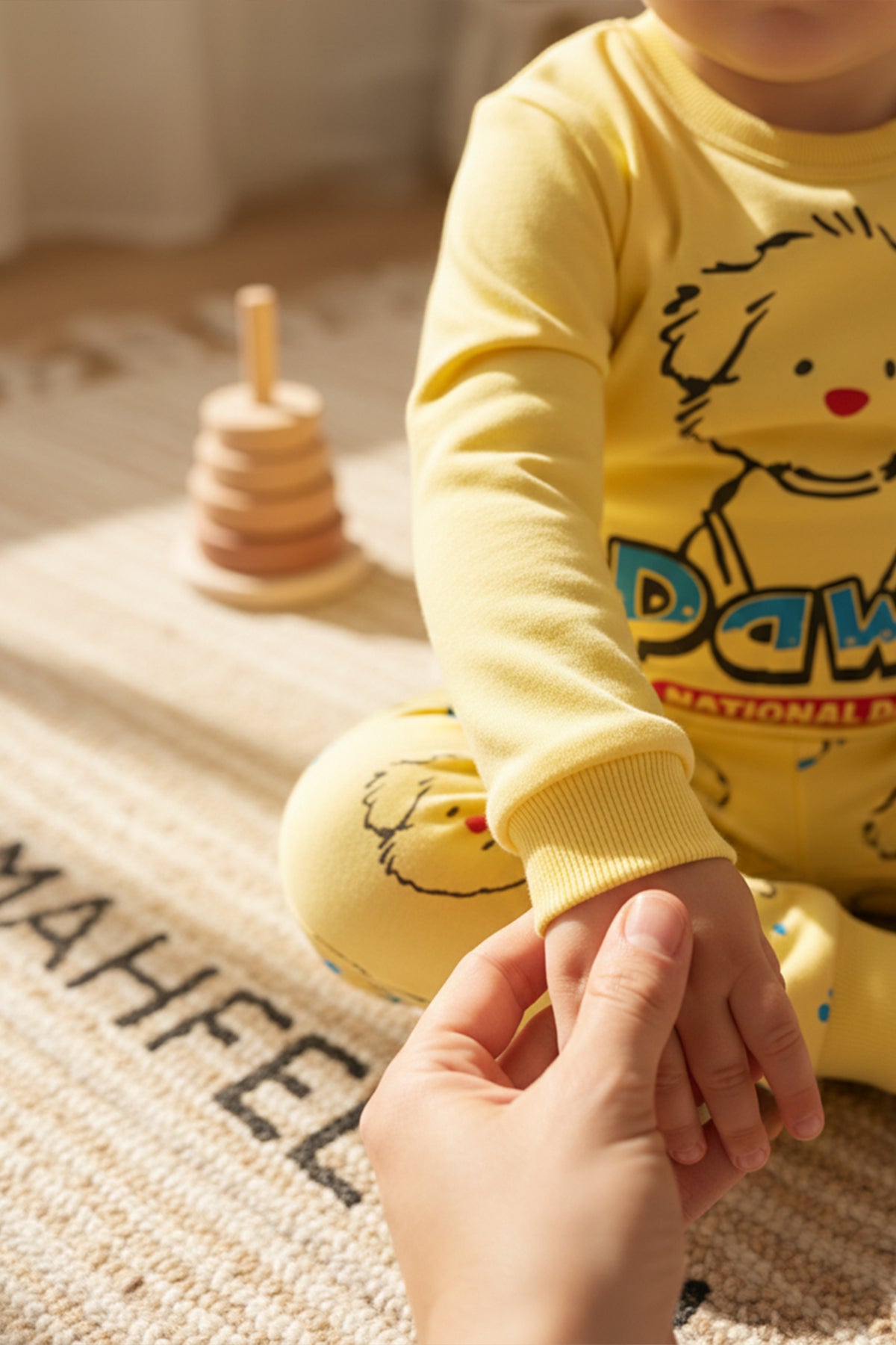 Paws Baskılı Sarı Pijama Takımı
