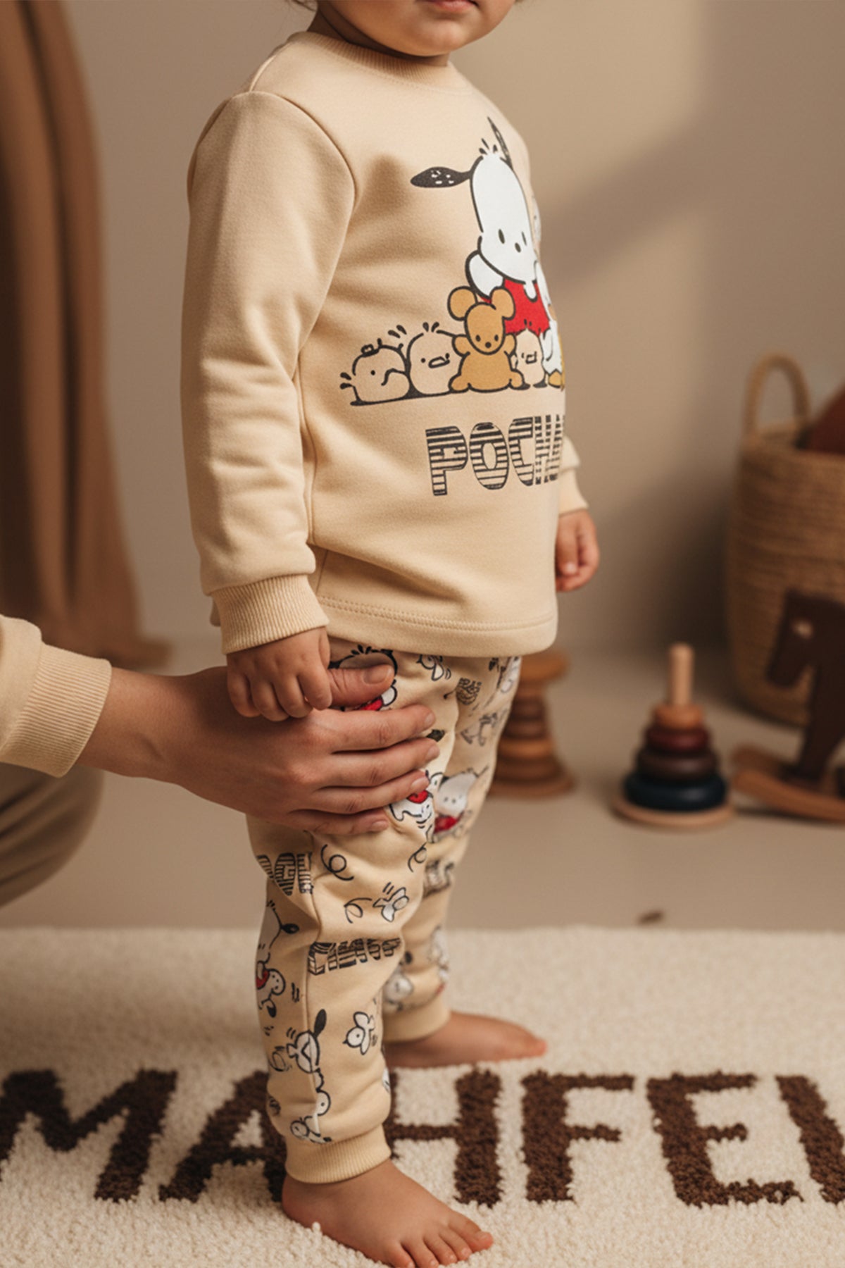 Bej Pochacco Baskılı Pijama Takımı