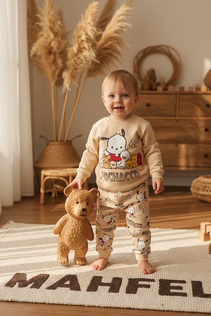 Bej Pochacco Baskılı Pijama Takımı