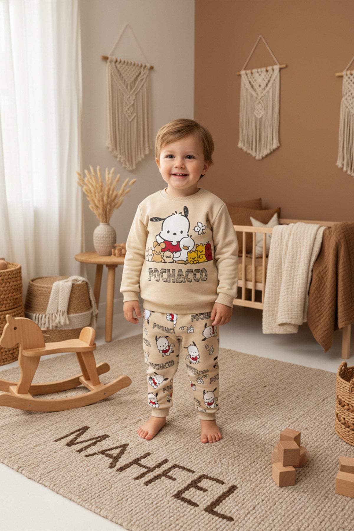 Bej Pochacco Baskılı Pijama Takımı