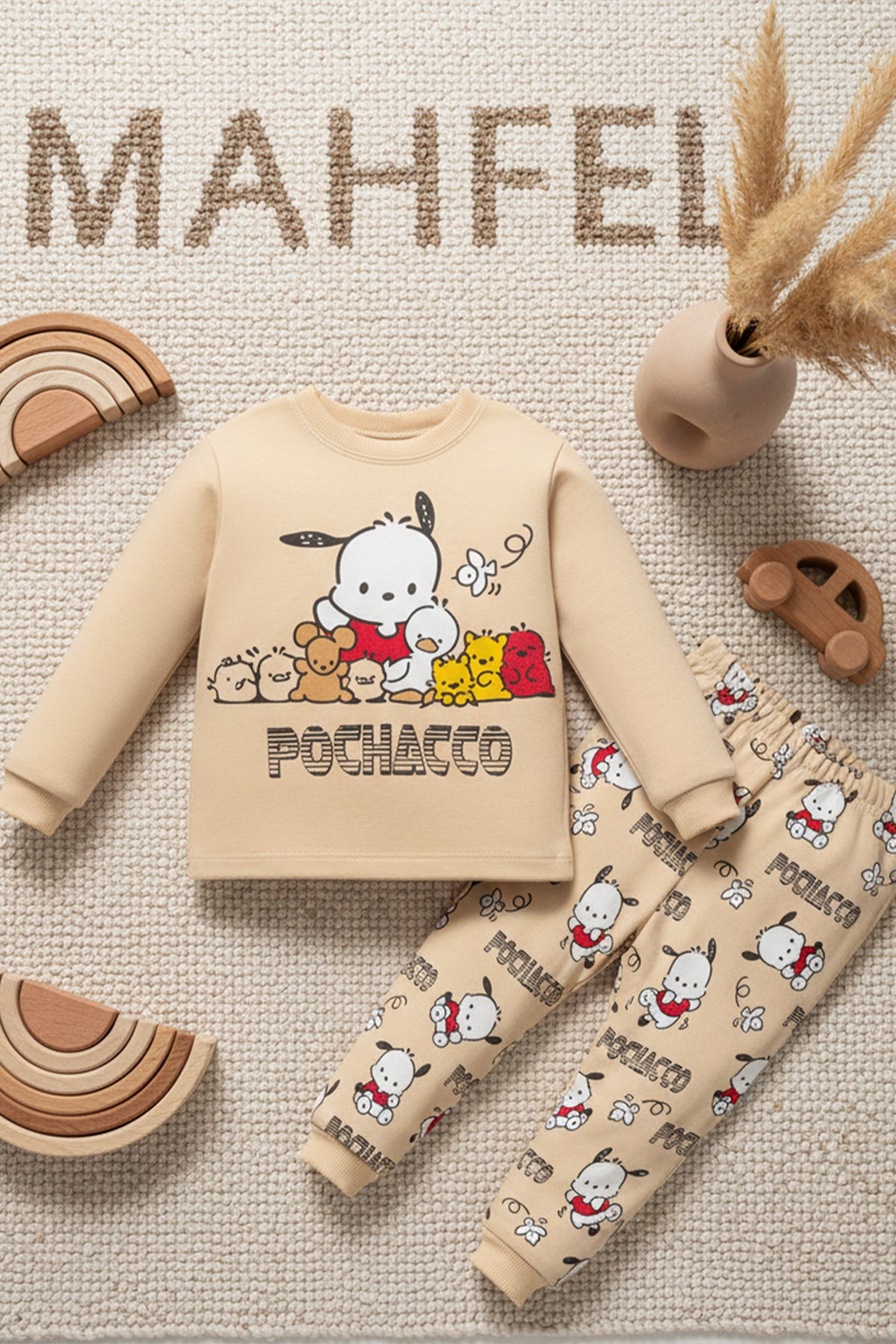 Bej Pochacco Baskılı Pijama Takımı