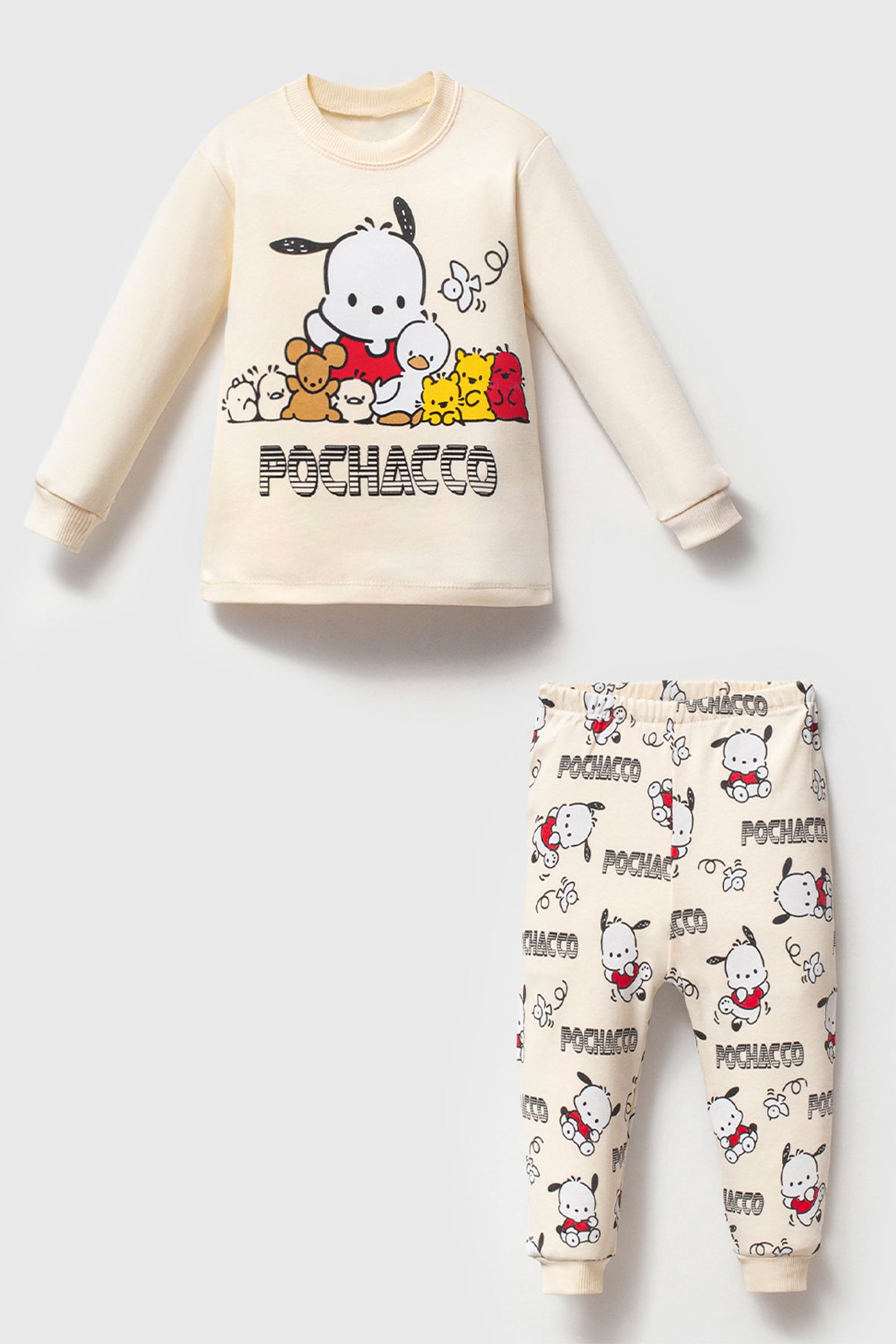 Ekru Pochacco Baskılı Pijama Takımı