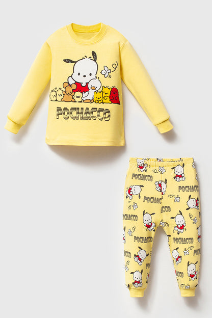 Sarı Pochacco Baskılı Pijama Takımı