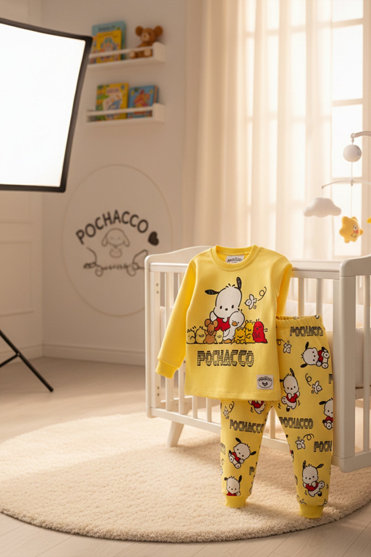 Sarı Pochacco Baskılı Pijama Takımı