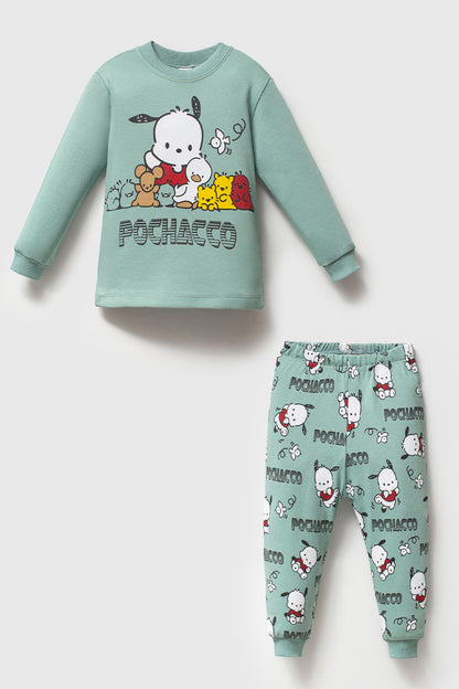 Yeşil Pochacco Baskılı Pijama Takımı