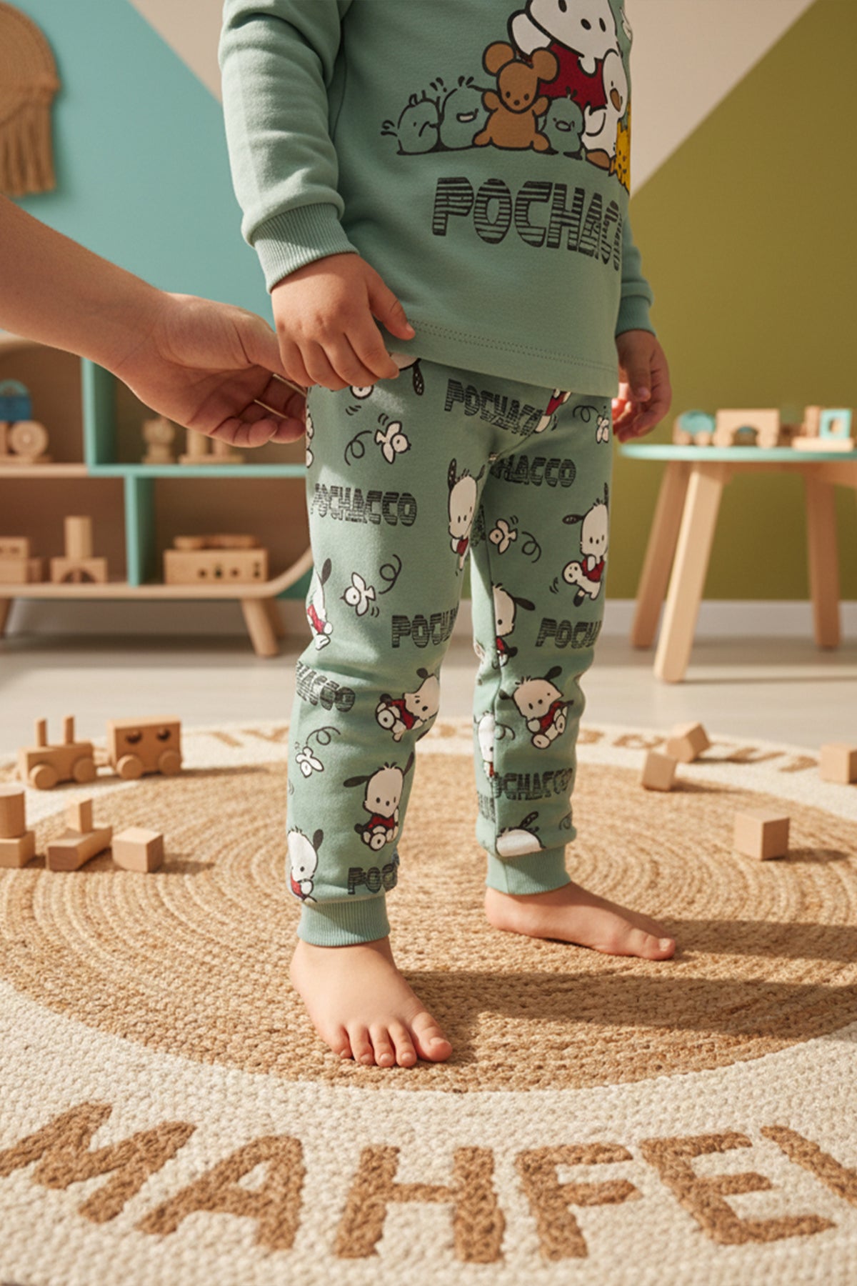 Yeşil Pochacco Baskılı Pijama Takımı