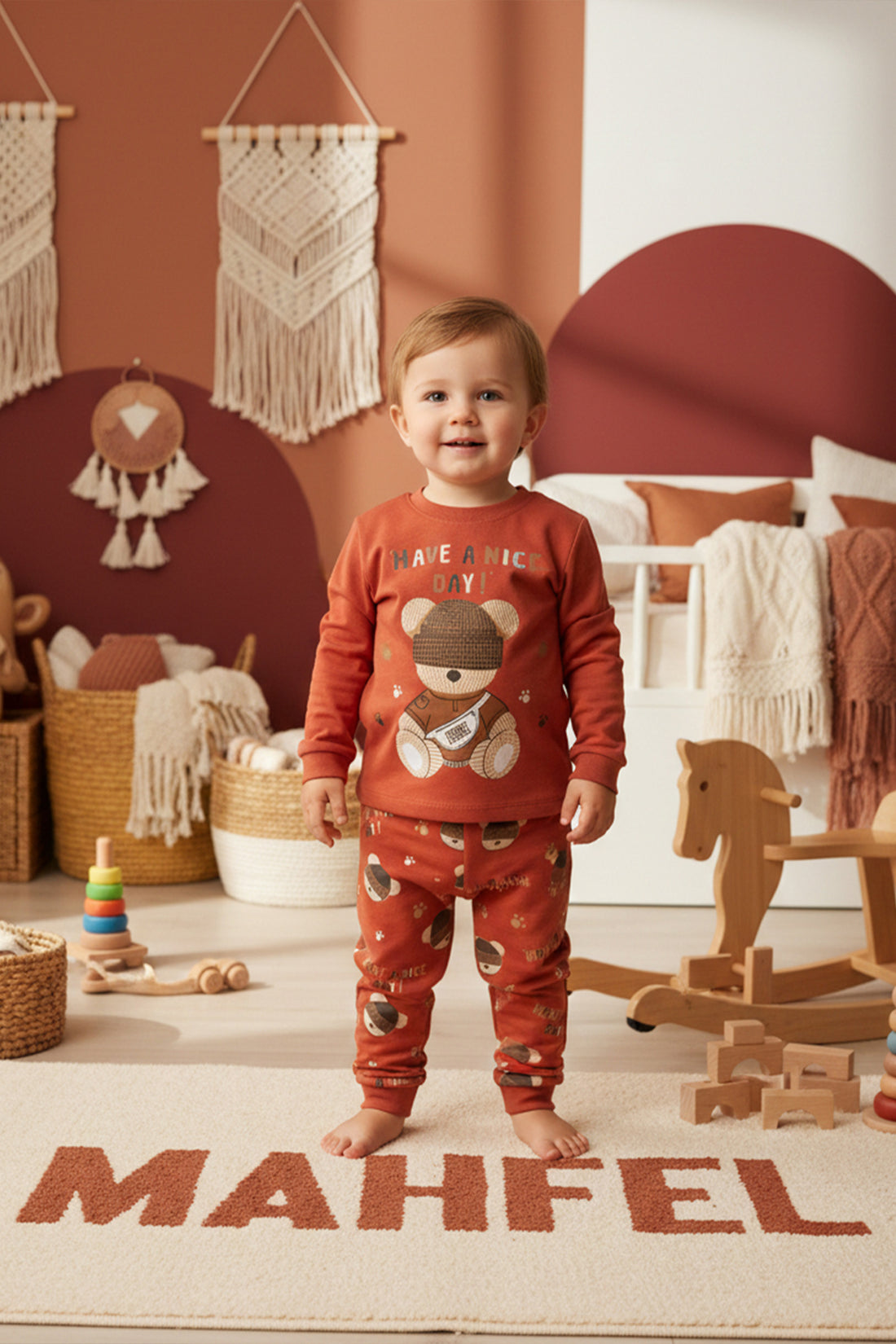 Kırmızı Şapkalı Ayı Pijama Takımı