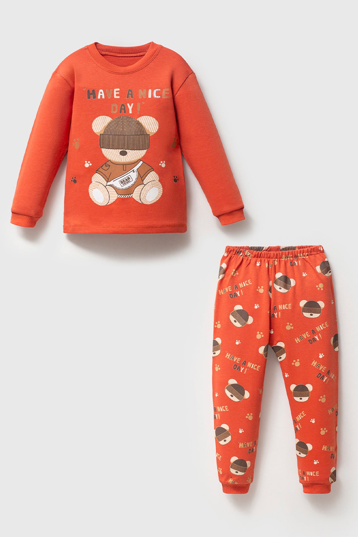 Kırmızı Şapkalı Ayı Pijama Takımı