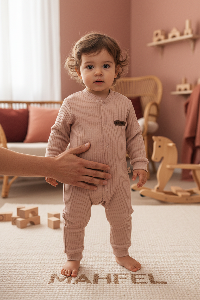 Gül kurusu Günlük Bebek Tulumu