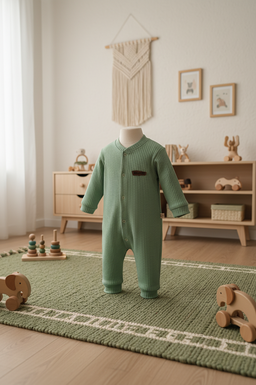 Açık Yeşil Günlük Bebek Tulumu