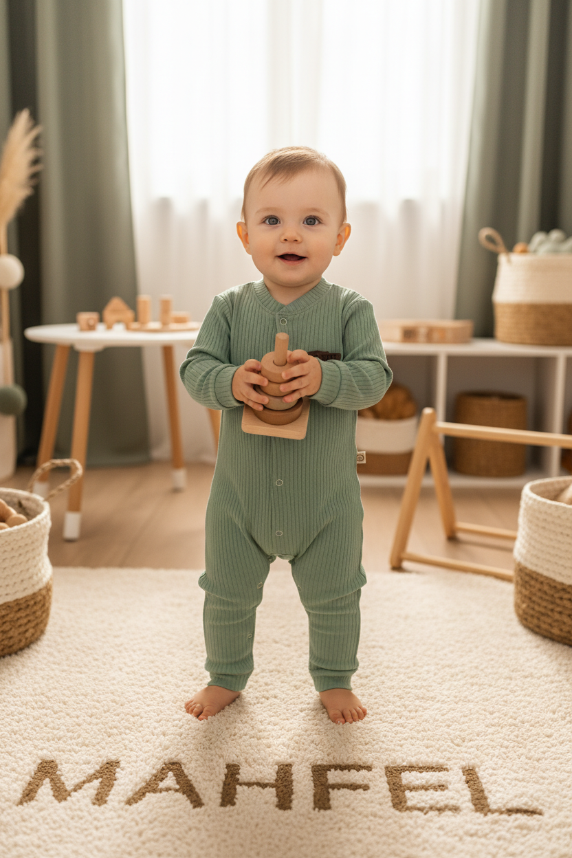Açık Yeşil Günlük Bebek Tulumu