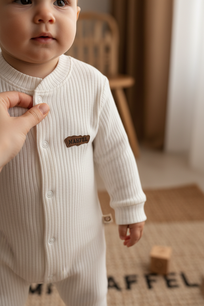 Ekru Günlük Bebek Tulumu