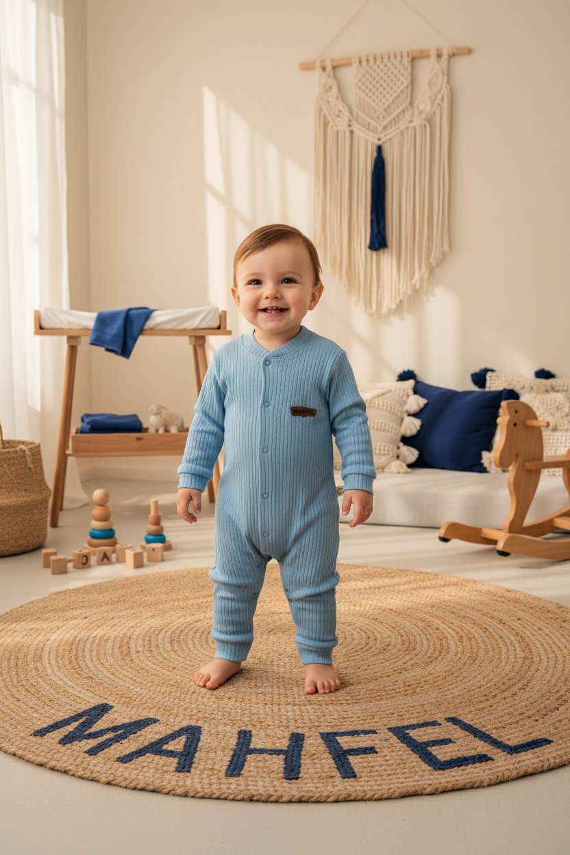 Mavi Günlük Bebek Tulumu