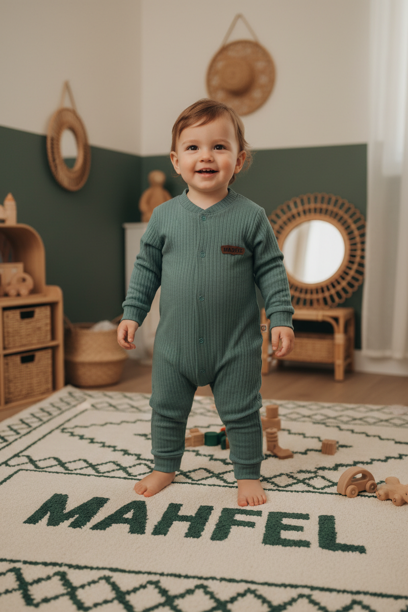 Yeşil Günlük Bebek Tulumu