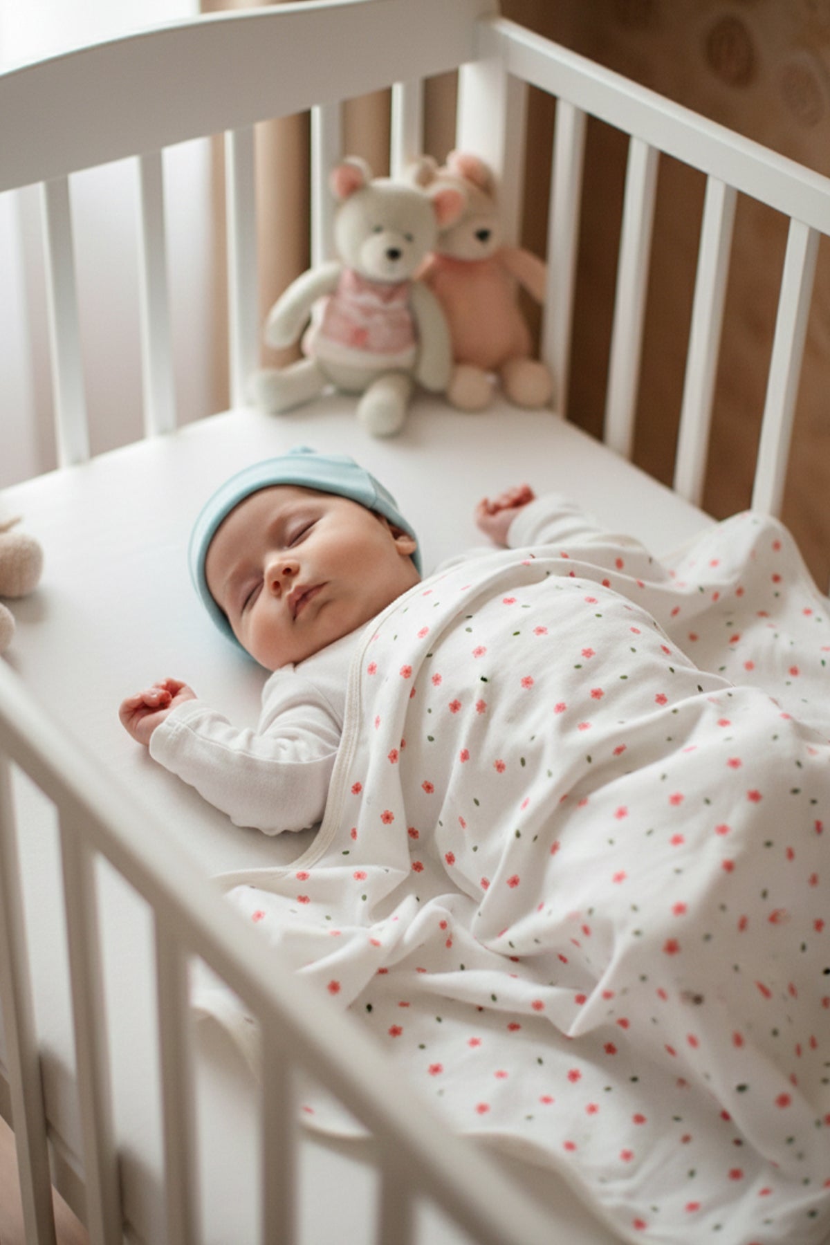 Premium Çift Katlı Pembe Çiçekli Bebek Battaniyesi